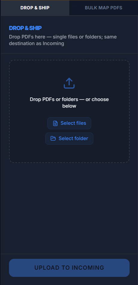 Drop and Ship - drag and drop PDFs or folders